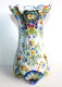 DESVRES FOURMAINTRAUX COURQUIN VASE En FAIENCE EMAILLÉE DECOR FLEUR, SIGNÉ, XIXe / ART DECORATIF FRANCAIS (0603.5) - Desvres (FRA)