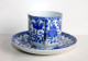 JAPON JOLIE TASSE LITHOPHANIE Et SOUCOUPE En PORCELAINE DECOR PHOENIX PEINT MAIN / ART DE LA TABLE ASIATIQUE (0603.18) - Aziatische Kunst