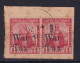Trinidad & Tobago: 1918   Britannia 'War Tax' OVPT    SG189    1d   ['Tax' Spaced]     Used Pair On Piece - Trinidad En Tobago (...-1961)
