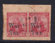 Trinidad & Tobago: 1918   Britannia 'War Tax' OVPT    SG189    1d   ['Tax' Spaced]     Used Pair On Piece - Trinidad & Tobago (...-1961)