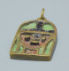 Delcampe - -ANCIEN PENDENTIF MODERNISTE BRONZE/LAITON EMAIL VISAGE Du CHRIST? BIJOU    E - Pendants