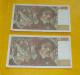 LOT DE 2 BILLETS DE 100 FRANCS DELACROIX DE 1982,  ETAT VOIR PHOTOS . POUR TOUT RENSEIGNEMENT ME CONTACTER. REGARDEZ MES - 100 F 1978-1995 ''Delacroix''