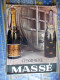 GRAND PORTE MENU PLASTIFIE CHAMPAGNE MASSE 25.5 PAR 33.5 CMS Années 70 - Signs