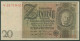 Dt. Reich 20 Reichsmark 1929, DEU-184a Serie E/Y, Leicht Gebraucht (K1515) - 20 Mark