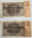 2 Billets Anciens Allemagne 2 Zweirentenmark Numérotés 1937 ? - Colecciones