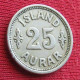 Iceland 25 Aurar 1922 Islandia Islande Island Ijsland W ºº - Island