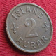 Iceland  2 Aurar 1931 Islandia Islande Island Ijsland W ºº - Iceland