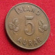 Iceland 5 Aurar 1961 Islande Islandia Islanda #2 W ºº - Islandia