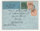 1933 Straits Settlements COVER SINGAPORE P&T Mail 25 Air Mail Label   To GB Malaya Stamps Malaysia - Straits Settlements