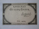 France Assignat De 5 Livres 1793 Serie 24029 Signature Loquet - Assegnati