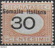 1926 Somalia Segnatasse 30c. Variety MNH Sassone N. 44b - Somalië