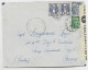 CHAINE 50CX2 + GANDON 4FR BLEU +5FR VERT LETTRE ANNONAY ARDECHE 1947 POUR COMO ITALIA CENSURA AU TARIF - 1941-66 Stemmi E Stendardi