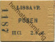 Polen - Lissa I. P. - Posen - Fahrkarte III. Cl 2,8 M 10.1.84 - Europa