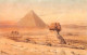 Egypte - Gizeh - Giza - The Great Pyramid Of Giza Built By Cheops - Art Peinture - CPA - Voir Scans Recto-Verso - Gizeh