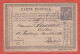 FRANCE CARTE PRECURSEUR DE 1877 DE NICE POUR PARIS - Precursor Cards