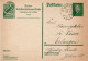 GERMANY WEIMAR REPUBLIC 1929 POSTCARD  MiNr P 187 SENT FROM BAMBERG TO ERLANGEN - Postcards