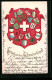 AK Schweizerkreuz Und Wappen Der Kantone  - Genealogia