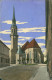 Ansichtskarte Radeberg Straßenpartie - Kirche 1925  - Radeberg