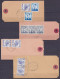 Lot De 12 étiquettes De Sac Recommandés De LIEGE, LE ROEULX, BRUXELLES, ANGLEUR, … Pour JEMEPPE-SUR-SAMBRE De 1971 à 198 - Lettres & Documents