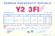 German Democtaric Republic Radio Amateur QSL Card Y23FI Y03CD 1987 - Radio Amatoriale