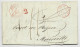HELVETIA SUISSE CACHET ROUGE ZURICH 5 SEPT 1848 NACH TO FRANCE + ZURICH BALE - 1843-1852 Federal & Cantonal Stamps