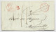 HELVETIA SUISSE CACHET ROUGE ZURICH 5 SEPT 1848 NACH TO FRANCE + ZURICH BALE - 1843-1852 Kantonalmarken Und Bundesmarken