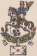 Allemagne 1939. Télégramme Symbolique. Cycle De La Vie. Coccinelle, Bête à Bon Dieu. Oeil Maçonnique, Midi, Blé - Freimaurerei