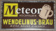Rare Plaque En Tôle Laquée Sérigraphiée Bière Brune D'Alsace METEOR Hochfelden Wendelinus-Braäu, Jost Strasbourg, Bières - Plaques En Tôle (après 1960)