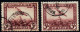 Belgium Airmail Stamp With A Blurred Defective Printing Error Two Stamps One For Comparison - 1901-1930