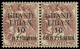 GRAND LIBAN Poste ** - 1ba, Paire Dont 1 Ex "NTIEMES" Et "O" Ouvert: 10c. S. 2c. Brun-lilas - Cote: 155 - Neufs