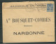 FRANCE 1901 N° 90 Obl. Drapeau S/Lettre Pour Narbonne - 1898-1900 Sage (Tipo III)