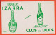 16947 / Liqueur IZARRA Armagnac CLOS Des DUCS Buvard-Blotter - Liquor & Beer