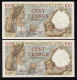 FRANCE - Lot De 2 Billets Français - 100F SULLY - F : 26/47 -  20.2.1941 - TTB/TTB+ - Numéros Qui Se Suivent - 969--970 - 100 F 1939-1942 ''Sully''