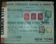 CORREIO AÉREO -REGISTADO -  WWII - CENSURAS - DESTINO A NOVA YORK - PORTE 29$25 - Brieven En Documenten