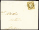 Lettre N°1b 10c Bistre Verdâtre OBL Grille + T15 Agen Lot-et-Garonne (1851) Sur Partie De Lettre, B - 1849-1850 Cérès