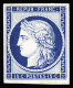 Essai N°2 15c Essai En Couleur Bleu Sur Papier Carton, Un Pli ; N°7 1fr. Essai En Noir Sur Papier Pelure, Joue Découpée, - 1849-1850 Cérès