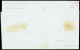 Lettre N°3b 20c Noir Sur Chamois Foncé OBL Grille + T15 "Paris (60)" (1850) Sur Lettre, Certificat Calves, TB - 1849-1850 Cérès