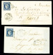 Lettre 5 Lettres AFF N°4 OBL Grille + T15 Châlon-s-Saône, Nérac, Brest, Blaye, Niort, Ens.TB - 1849-1850 Cérès