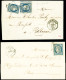 Lettre 4 Lettres AFF N°4 (dont 2 Paires) OBL Grille + T15 Lesparre (1850), T15 Jussey, T15 Alger (1851) Et T15 Lyon (185 - 1849-1850 Cérès