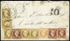 Lettre Exceptionnel Tarif à 3f90 Avec Combinaison De 3 émissions Différentes : CERES +  PRESIDENCE + EMPIRE
N°5 + 9 (x5) - 1852 Luigi-Napoleone