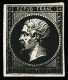 Essai N°10 25c ESSAI En Noir Sans "B" Dans Le Cou, Sur Papier Carton, Avec Au Recto Impression à Cheval De Deux N° 4 25c - 1852 Louis-Napoleon