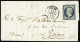 Lettre N°15a 25c Bleu Laiteux Foncé Sur Lettre Pour Reims (Marne), Obl. PC 2855 (Sedan, Ardennes) Et CàD T15 Sedan 10 Av - 1853-1860 Napoléon III