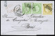 Lettre N°35, 5c Vert Sur Bleu En Paire + N°59 OBL GC 1883 + T17 Jonzac (1872) Sur Lettre. TB - Other & Unclassified