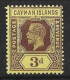 CAYMAN Is...KING GEORGE V...(1910-36..)....." 1912..".....3d......SG45.....WHITE BACK........MH.. - Cayman (Isole)