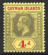 CAYMAN Is...KING GEORGE V...(1910-36..)....." 1912..".....4d ........SG46.........MH. - Cayman (Isole)