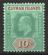 CAYMAN Is....KING EDWARD VII..(1901-10.).....10/-. ....SG34......(CAT.VAL.£180..).......MH. - Caimán (Islas)