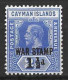 CAYMAN Is....KING GEORGE V..(1910-36.)..." 1917.."....WAR TAX.......SG56..........MH. - Cayman (Isole)