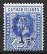 CAYMAN Is....KING GEORGE V..(1910-36.)..." 1917.."....WAR TAX.......SG53.....(CAT.VAL.£22.)........MH. - Kaimaninseln