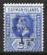 CAYMAN Is....KING GEORGE V..(1910-36.)..." 1917.."....WAR TAX.......SG53.....(CAT.VAL.£22.)........MH. - Kaaiman Eilanden