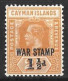 CAYMAN Is....KING GEORGE V..(1910-36.)..." 1919.."....WAR TAX.......SG59.........MH. - Kaimaninseln